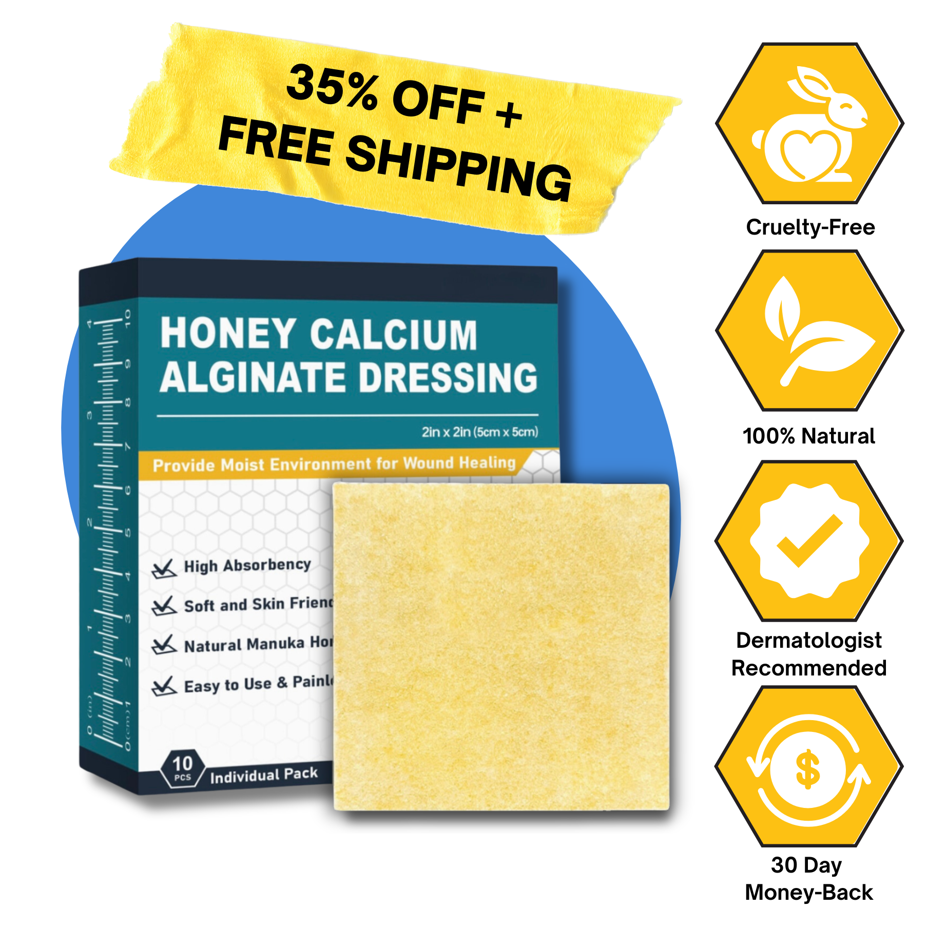 Cure Soul Honey Calcium Alginate Dressing